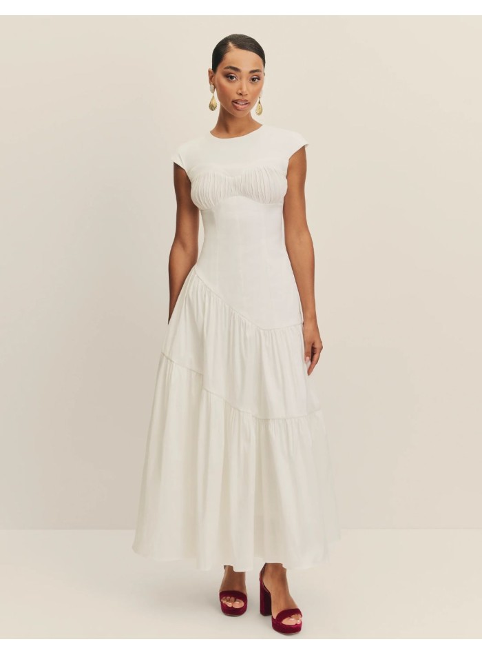 Short wedding dress in chiffon with halter...