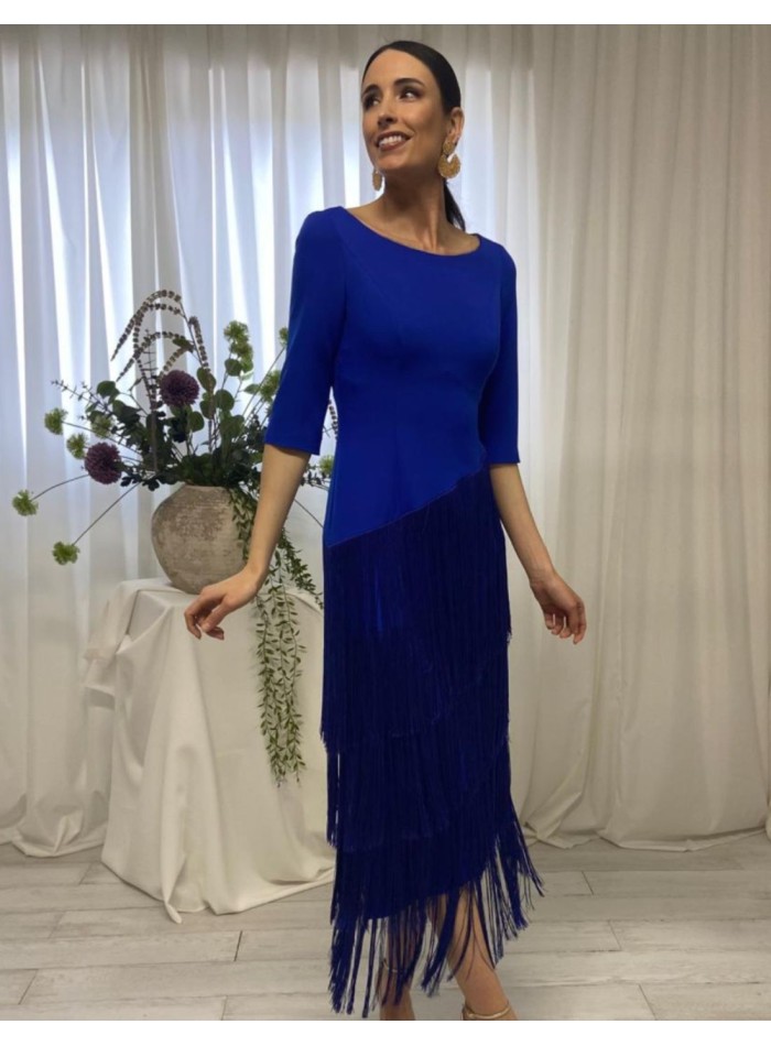 Vestido midi con espalda descubierta y falda...