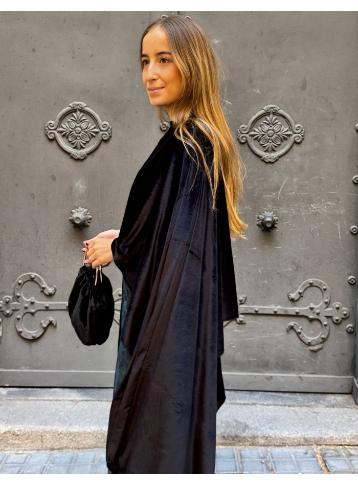Black velvet guest cape
