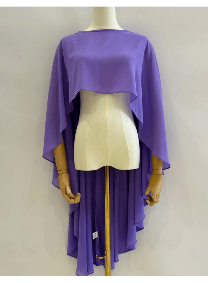 Capa de invitada de gasa multiposición asimétrica morada