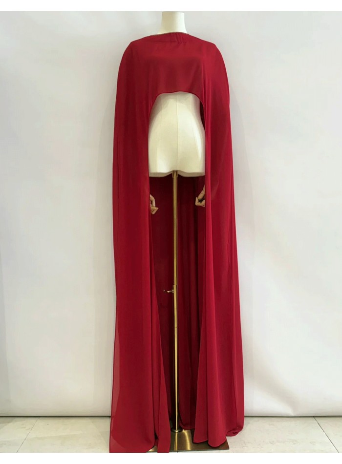 Asymmetrical multiposition chiffon wedding...