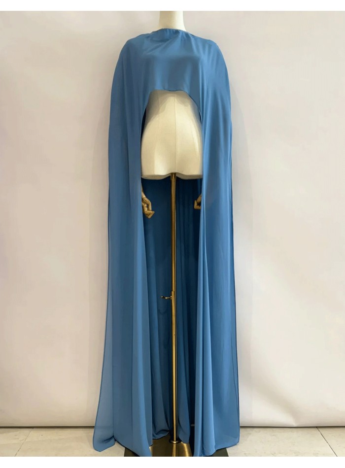 Asymmetrical multiposition chiffon wedding...
