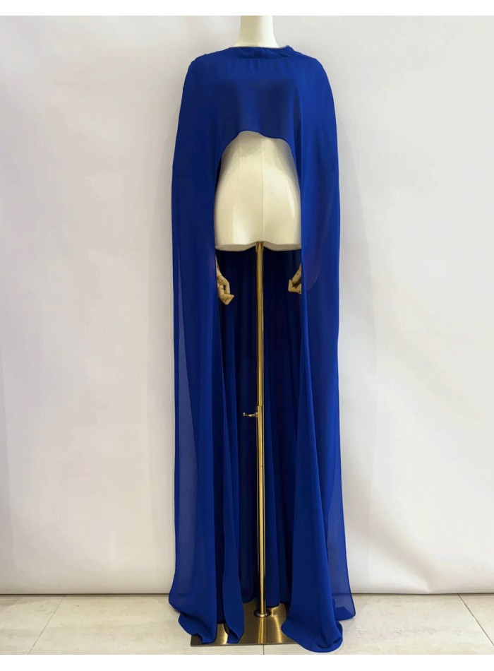 Cape invitée asymétrique en mousseline de soie...