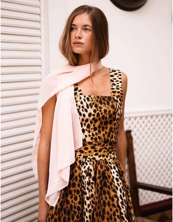 Pearl pink chiffon cape