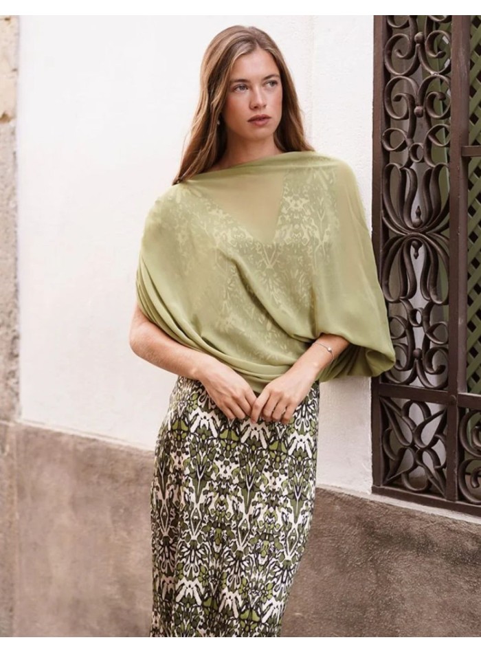 Cape en gaze vert olive