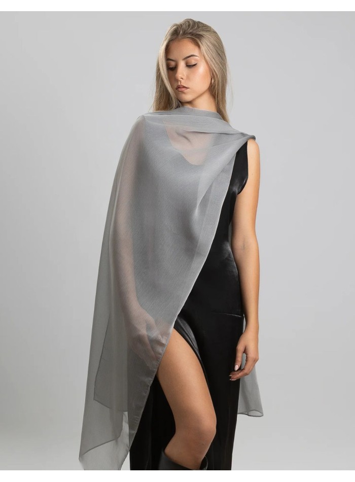 Silver chiffon scarf for guests
