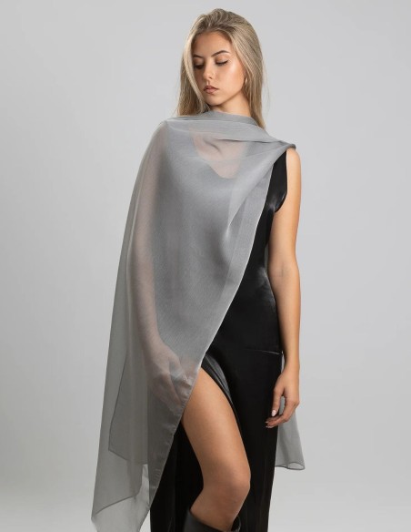 Silver chiffon scarf for guests