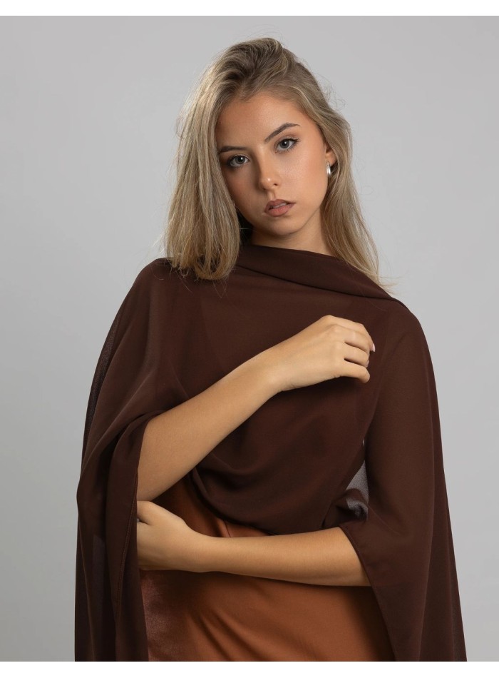 Chocolate brown chiffon scarf