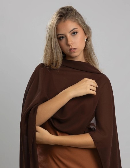 Chocolate brown chiffon scarf