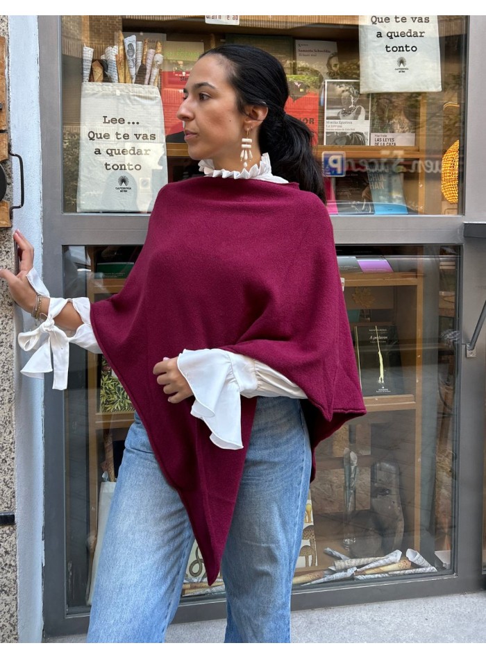 Burgundy poncho for wedding guests