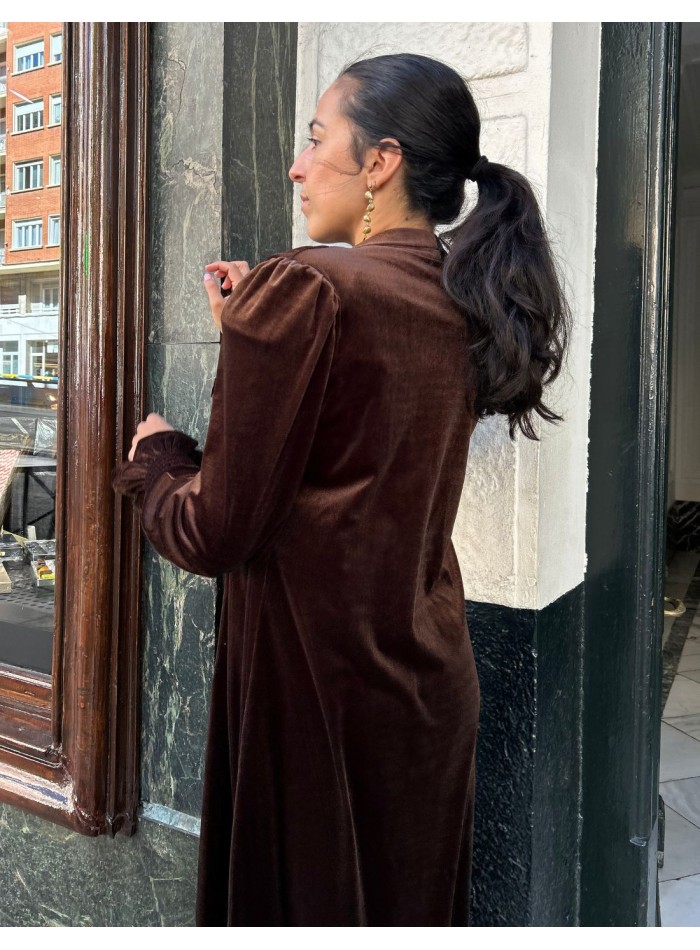 Kimono d'invité en velours marron