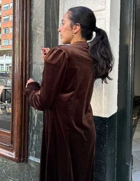 Brown velvet guest kimono