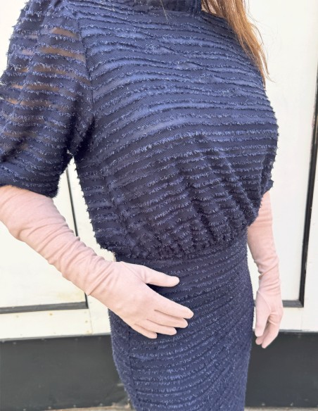 Guantes de antelina rosa para invitada