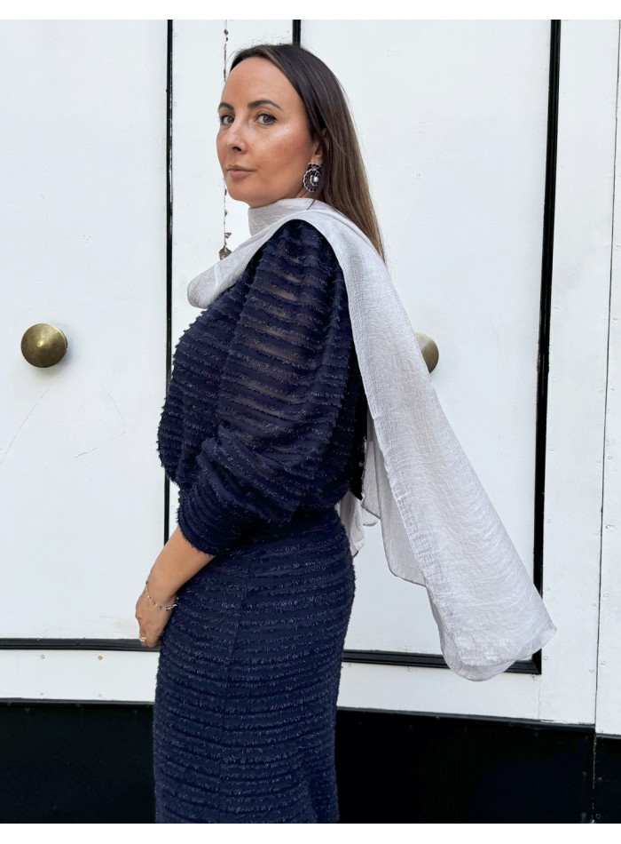 Silver party shawl for wedding guests