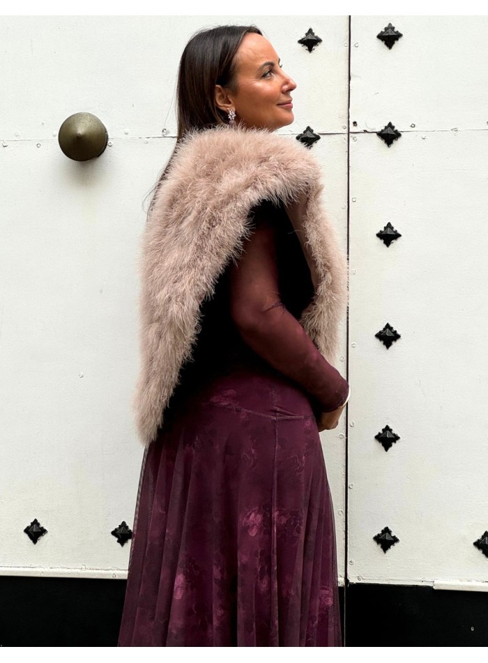 Ostrich feather wrap powder pink for wedding...