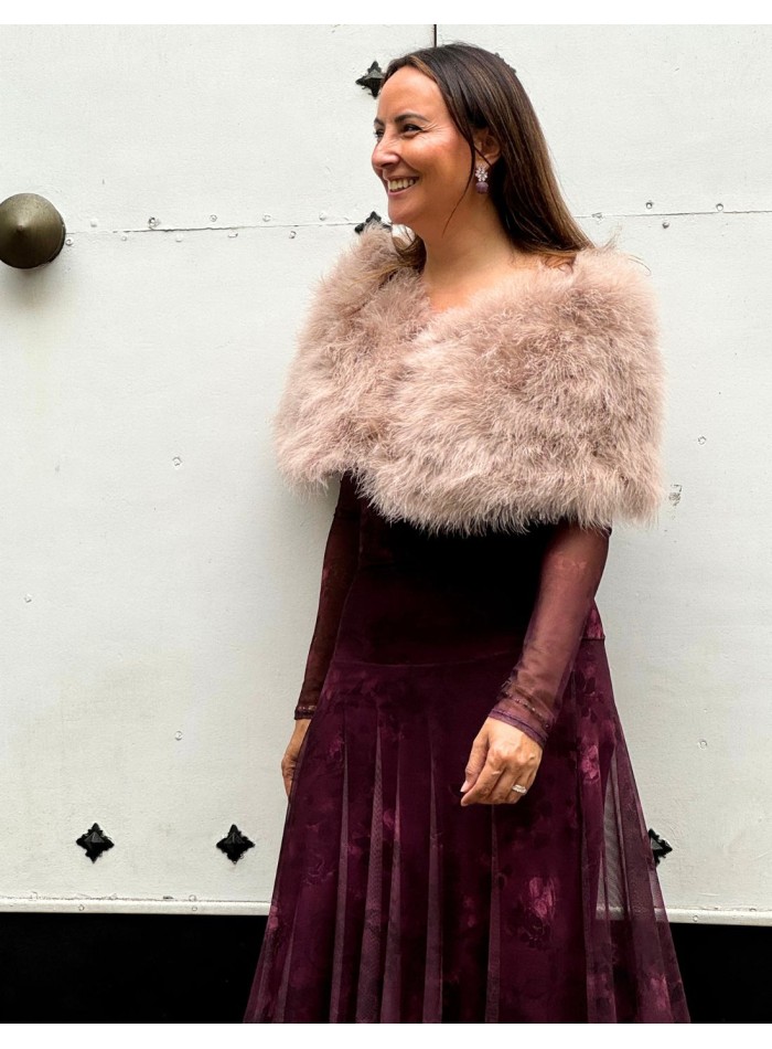 Ostrich feather wrap powder pink for wedding...