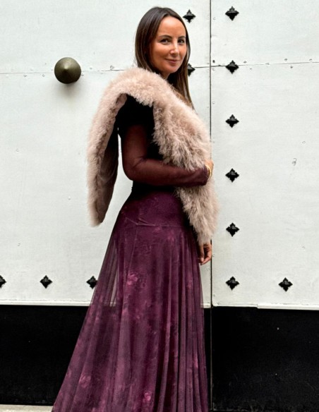 Etole en plumes d'autruche rose poudré pour les invités