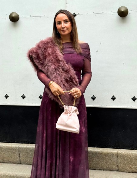 Etole d'invité en plumes d'autruche vieux rose