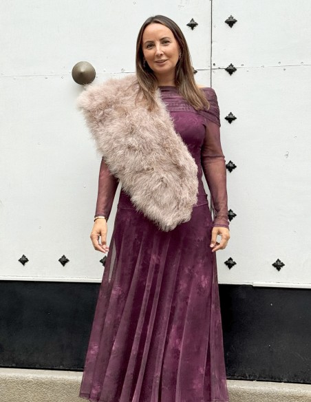 Estola de pluma de avestruz rosa empolvado para invitada