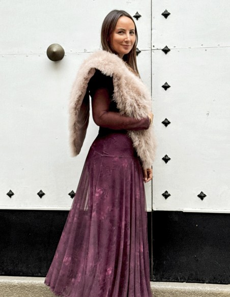 Ostrich feather wrap powder pink for wedding guests