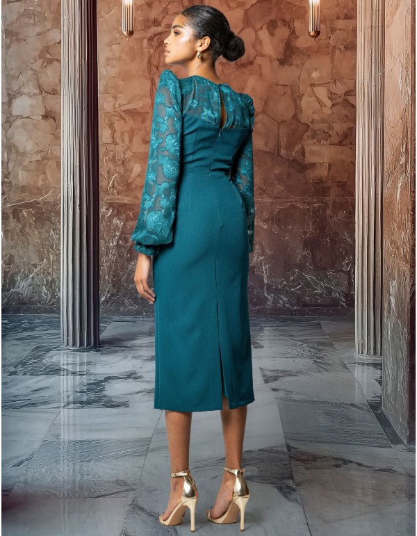 Robe midi en mousseline de soie à imprimé floral avec... 2