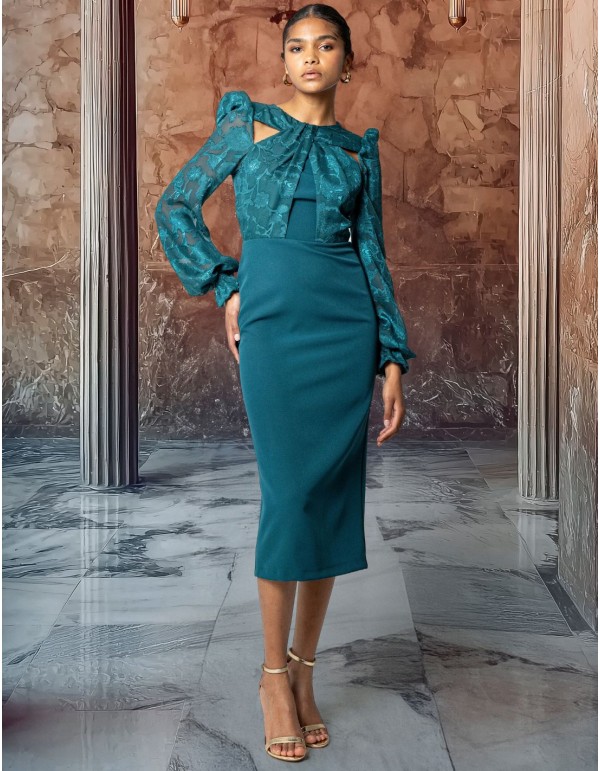 Robe midi en mousseline de soie à imprimé floral avec...