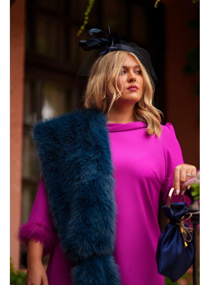 Ensemble pantalon et veste avec détails en plumes