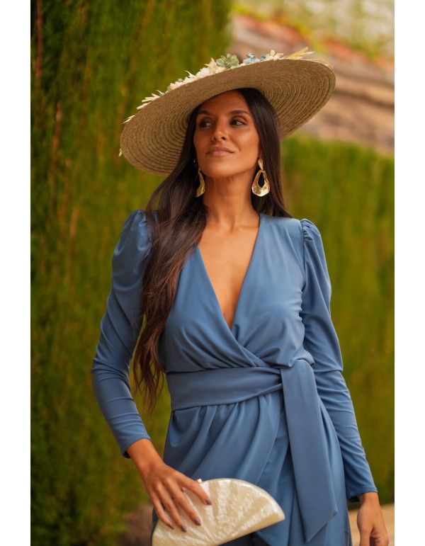 Conjunto de chaqueta cruzada y pantalón recto con fajín 2
