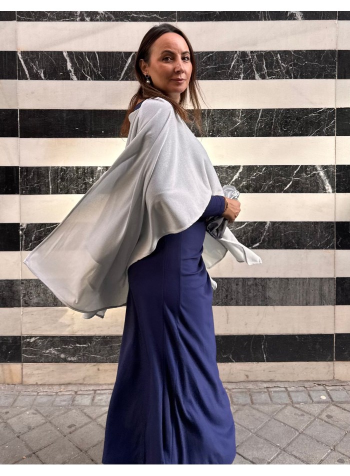 Silver glitter guest cape