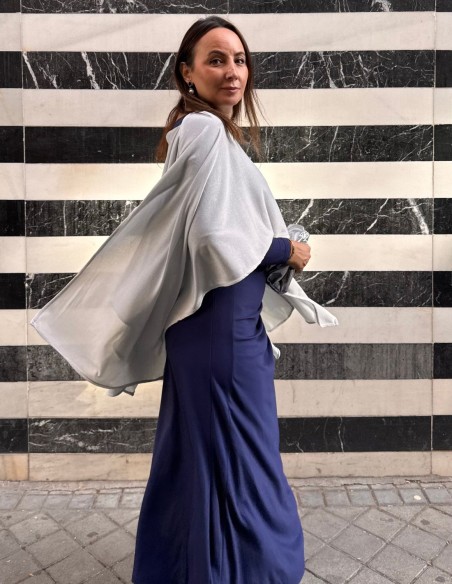 Silver glitter guest cape