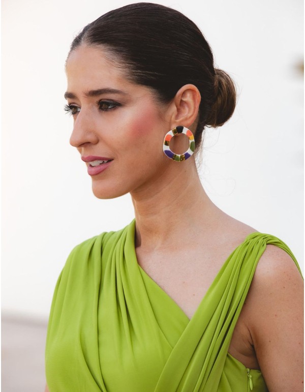 Multicolor circular party earrings - Perfect Guest