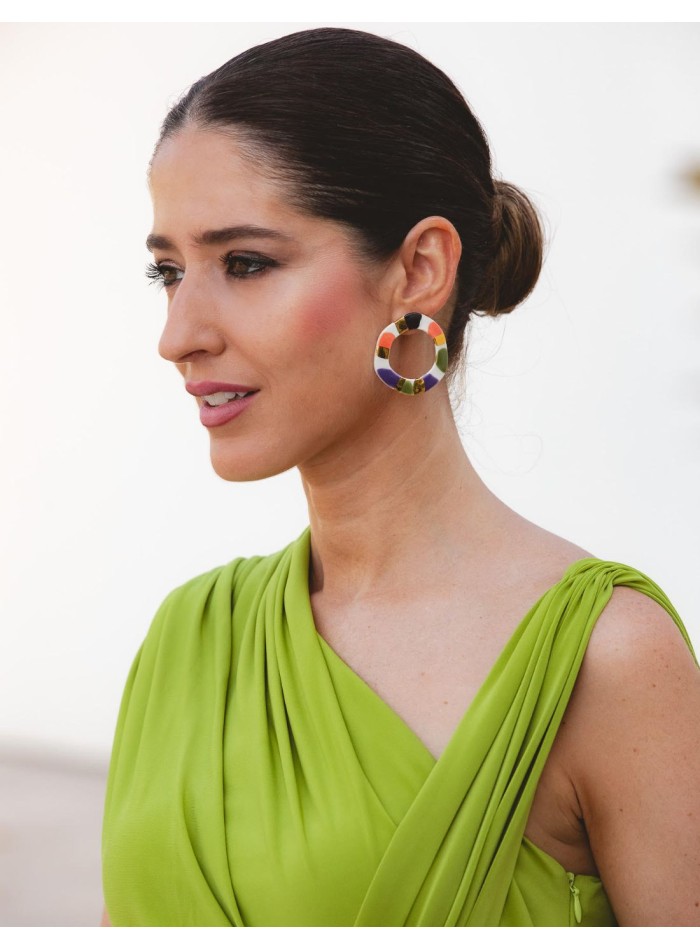Multicolor circular party earrings - Perfect Guest