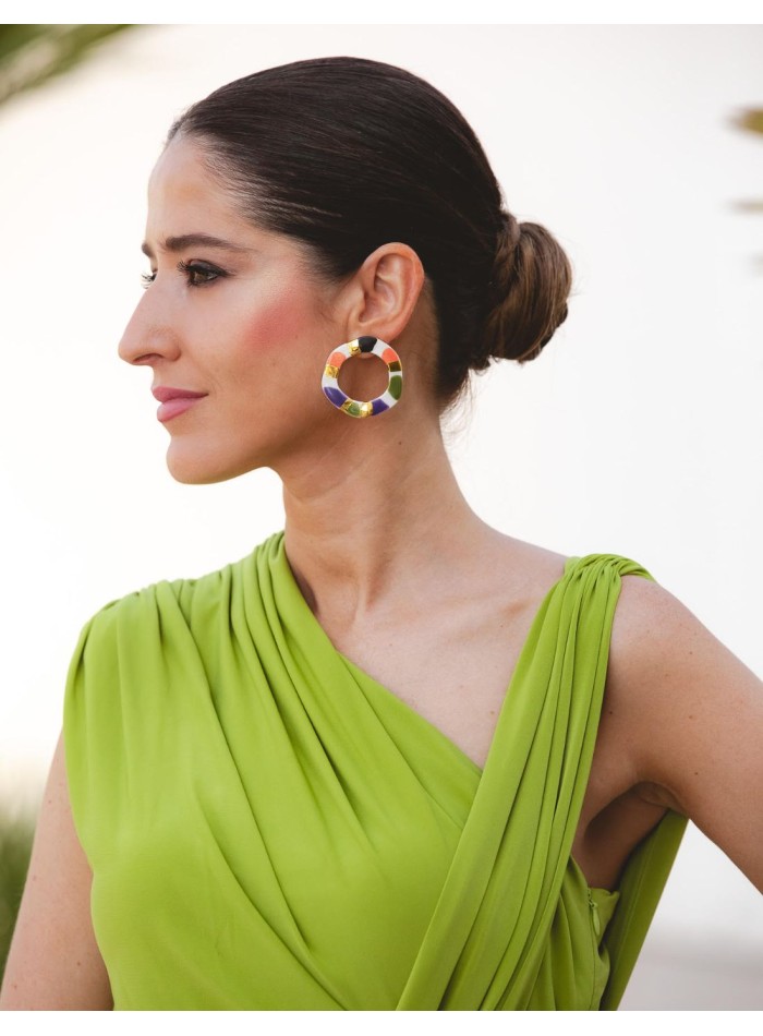 Multicolor circular party earrings - Perfect Guest