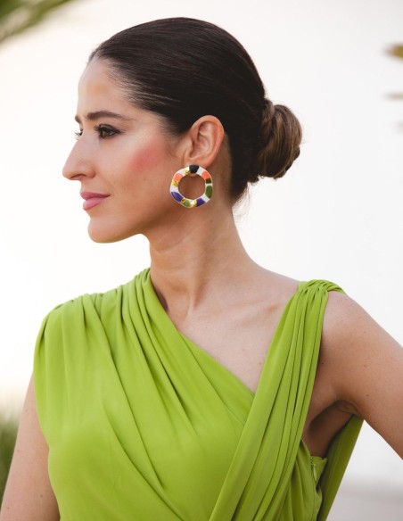 Multicolor circular party earrings - Perfect Guest