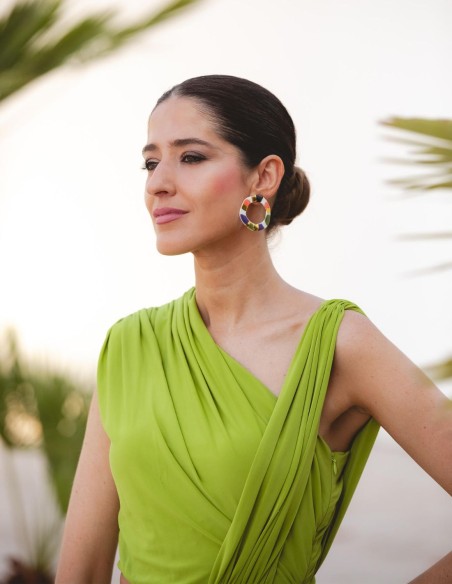 Boucles d'oreilles circulaires multicolores