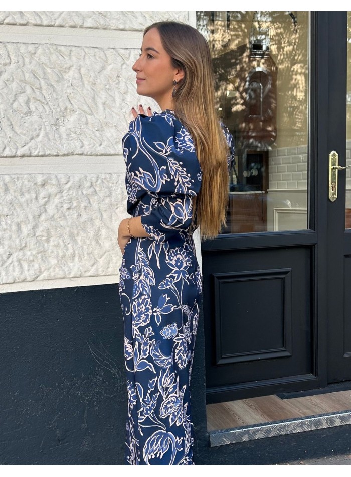 Robe d'invité midi à manches françaises avec...