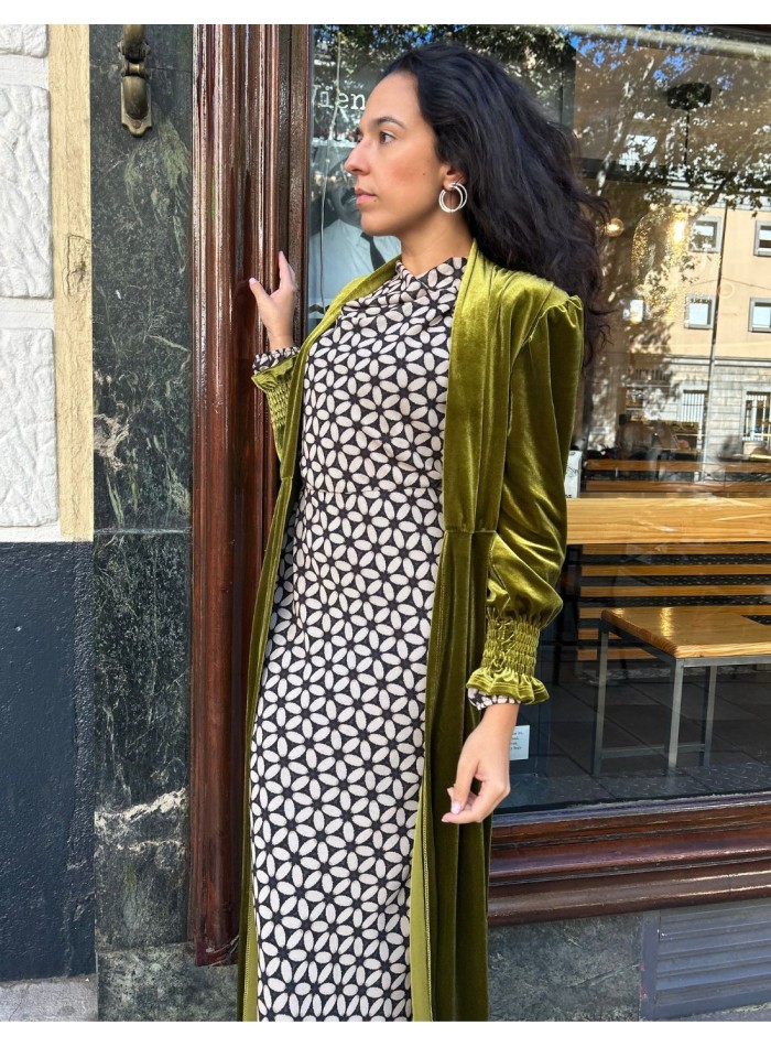 Kimono en velours olive