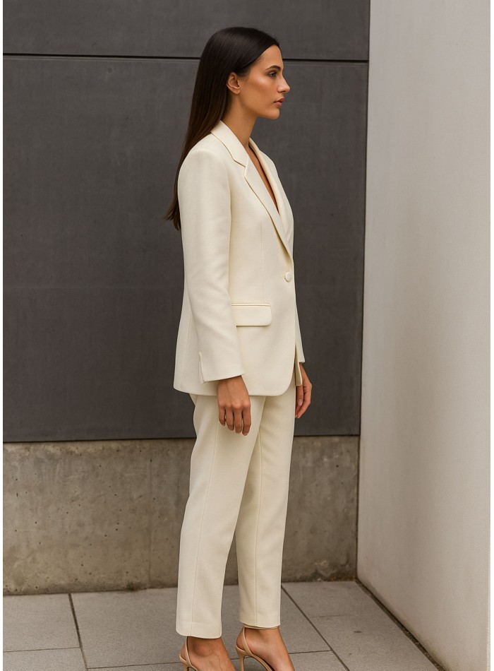 Pantalón de traje estructurado blanco para invitada