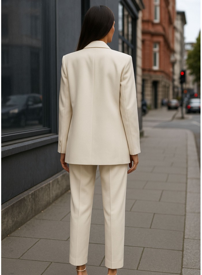 Pantalón de traje estructurado blanco