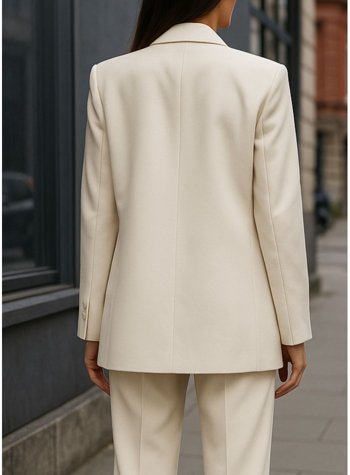 Blazer structuré oversize blanc perle