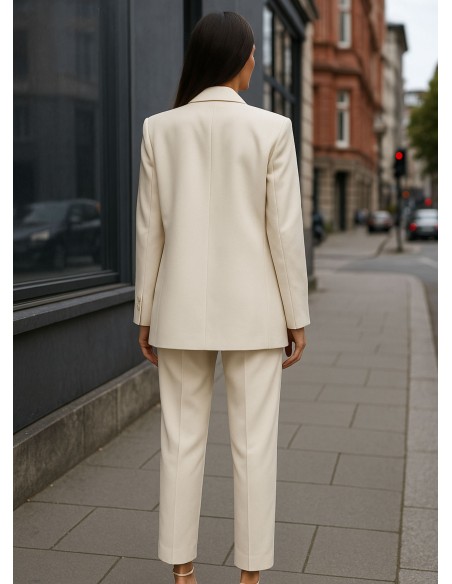 Blazer structuré oversize blanc perle