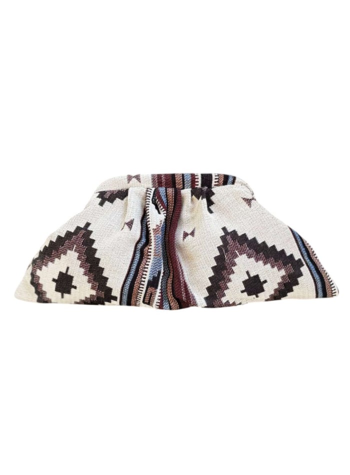 Handbag in rhombus print fabric