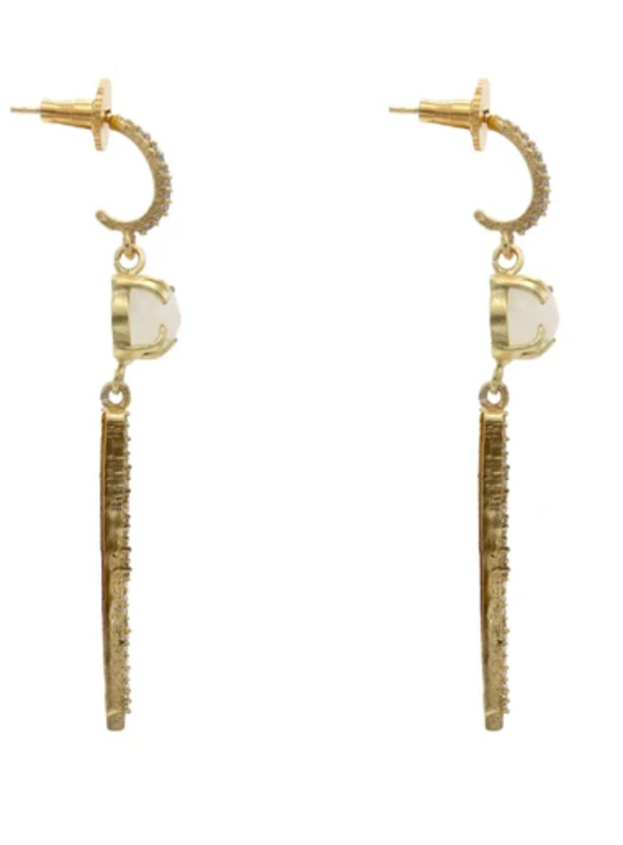 Boucles d'oreilles avec pierre de lune et...