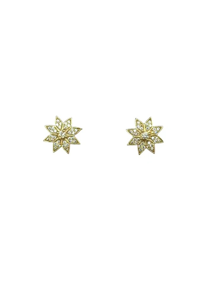 Pendientes con circonitas en forma de flor