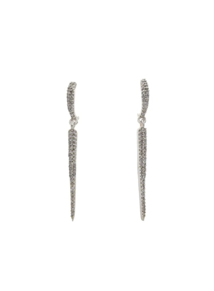 Pendientes en plata con piedra lunar y circonitas
