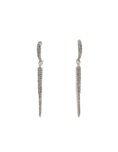 Pendientes en plata con piedra lunar y circonitas