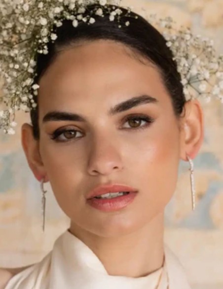 Pendientes en plata con piedra lunar y circonitas