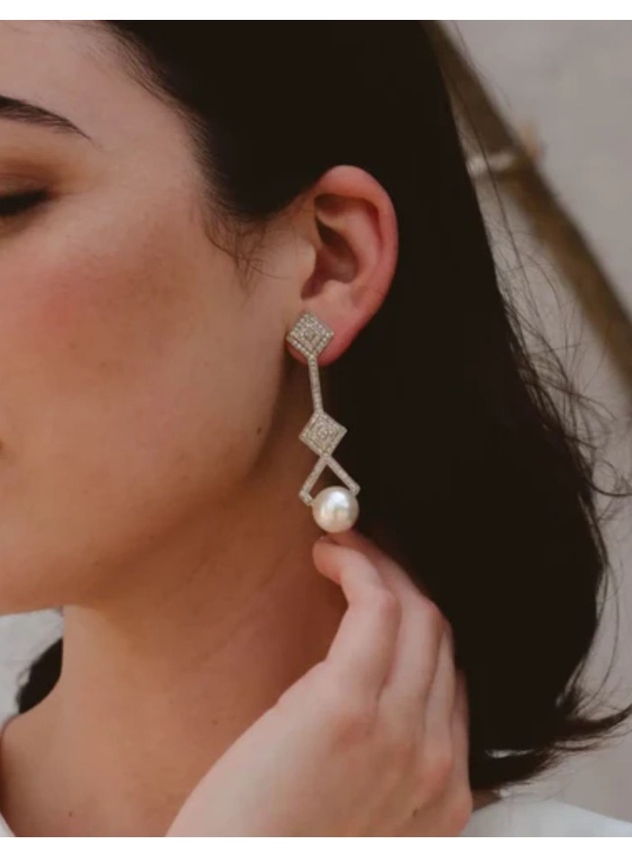 Boucles d'oreilles en argent sterling de forme...