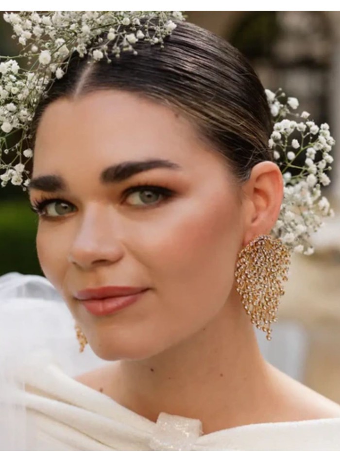 Boucles d'oreilles avec structure ramifiée avec...