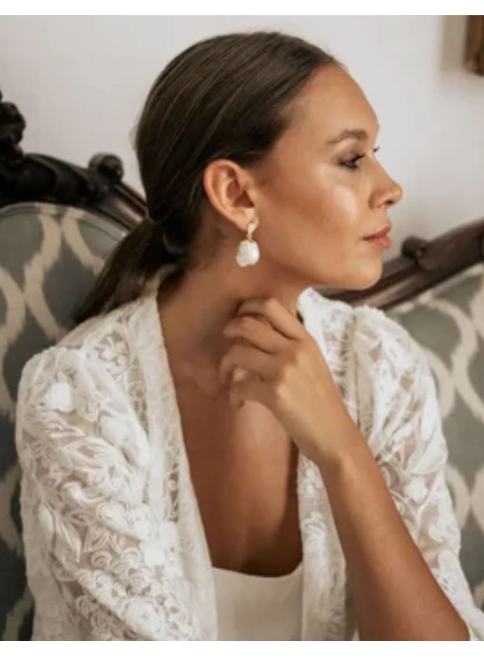 Boucles d'oreilles perles baroques sur base...